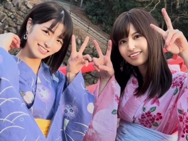 【18歳女子大生2人組】『初めてでドキドキ…』スレンダー美ボディの仲良し女子旅！温泉で浴衣姿のまま乱交セックスに挑戦！エッチなハプニング連発♨️